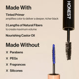 Honest Beauty Extreme Volume Mascara and Bold Lash Primer Black - Travel Size - 0.27 fl oz: Paraben-Free, Vegan, Includes Applicator