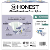 The Honest Company Clean Conscious Disposable Overnight Diapers Cozy Cloud + Star Signs  - (Select Size and Pattern)