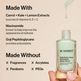 Honest Beauty Daily Green Juice Antioxidant Super Facial Serum - Travel Size - 1 fl oz: Vegan, Deep Hydration, Face Application