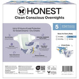 The Honest Company Clean Conscious Disposable Overnight Diapers Cozy Cloud + Star Signs  - (Select Size and Pattern)