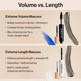 Honest Beauty Extreme Volume Mascara and Bold Lash Primer Black - Travel Size - 0.27 fl oz: Paraben-Free, Vegan, Includes Applicator