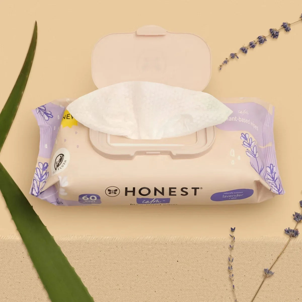 The Honest Company Calm + Cleanse Plant-Based Baby Wipes - Lavender